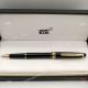 NEW UPGRADED Mont Blanc Meisterstuck 163 Classique Copy Rollerball Pen Black Gold Trim (2)_th.jpg